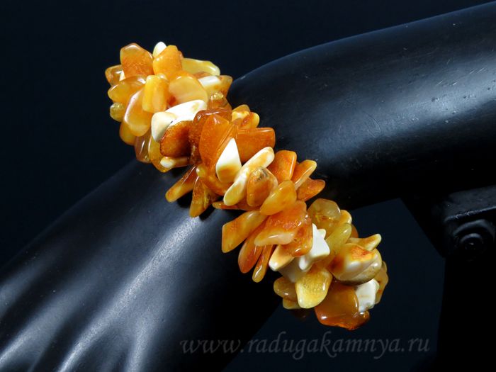 Amber sea buckthorn honey-milk bracelet