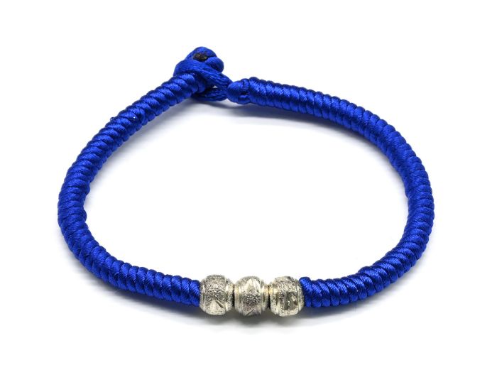 Braided bracelet color.blue 18cm