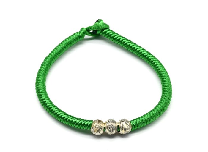 Braided bracelet color green 18cm