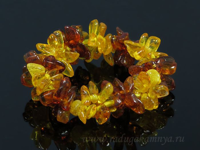 Amber sea buckthorn honey, cognac bracelet