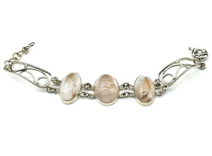 Rutile quartz bracelet (hairy), 16.5cm.