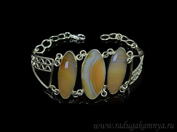 Agate bracelet, 20cm.