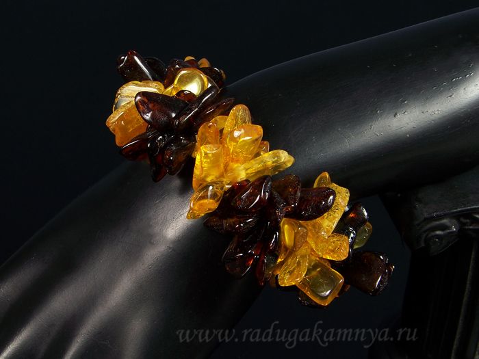 Amber sea buckthorn honey, coffee bracelet