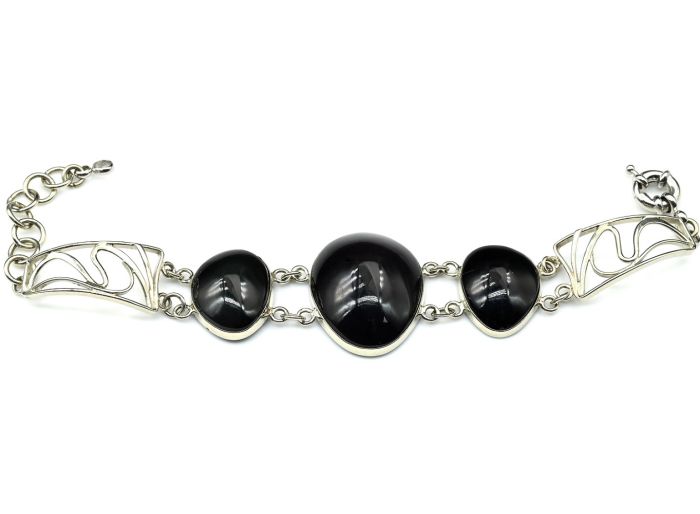 Obsidian rainbow bracelet, 17cm.